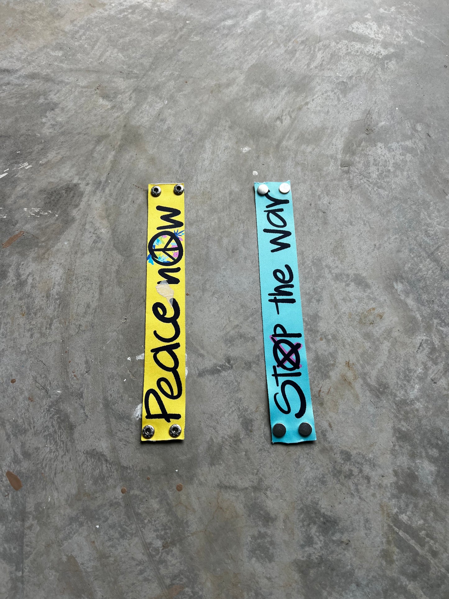 Peace Now / Stop the War Statement Strap Pair